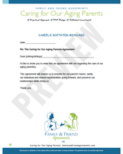 Aging Parents agreement invitation message preview.