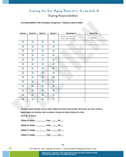Aging Parents Schedule A preview, sharing responsibilities among siblings.