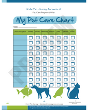Child Pet Caring agreement, Schedule A, my pet care chart preview.