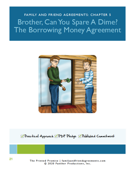 Borrowing Money agreement cover page preview.