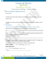 Vacation Home Agreement first page preview.
