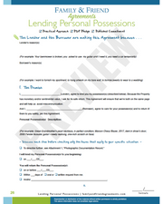 Lending Personal Possessions agreement page one preview.