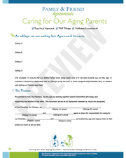 Aging Parents agreement first page preview.