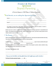 Shared Parenting agreement page one preview.