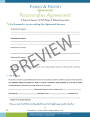 Roommate agreement first page preview.