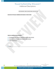 Personal Confidentiality Agreement Attachment 1, additional descriptions of secret preview.