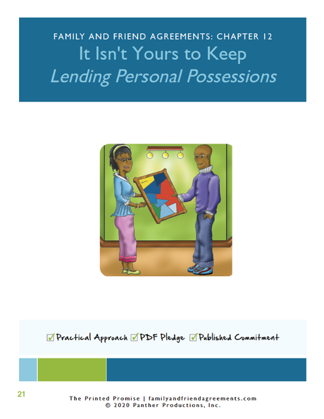 Personal Possessions Loan Agreement - Fillable PDF