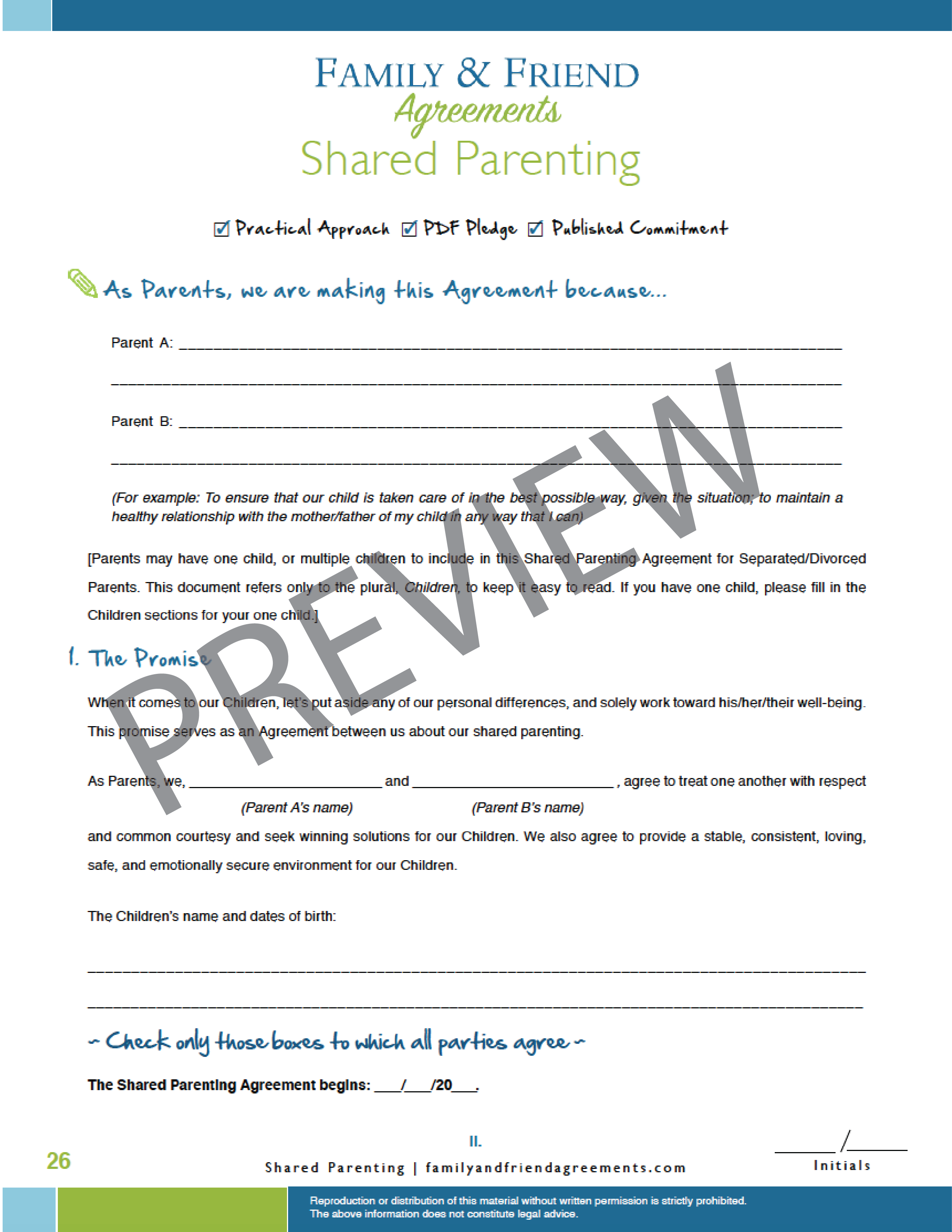 parental agreement template