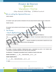Lending Your Vacation Home to Family and Friends Agreement - Fillable PDF